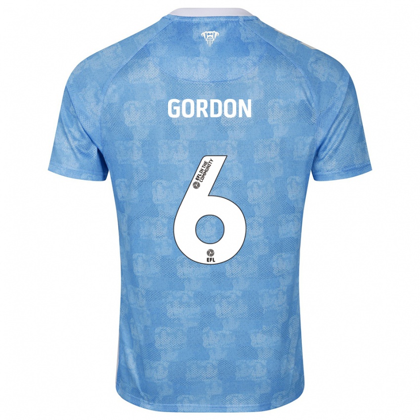 ילדים Joshua Gordon #6 תכלת לבן ג'רזי ביתית 2025/26 חולצה קצרה