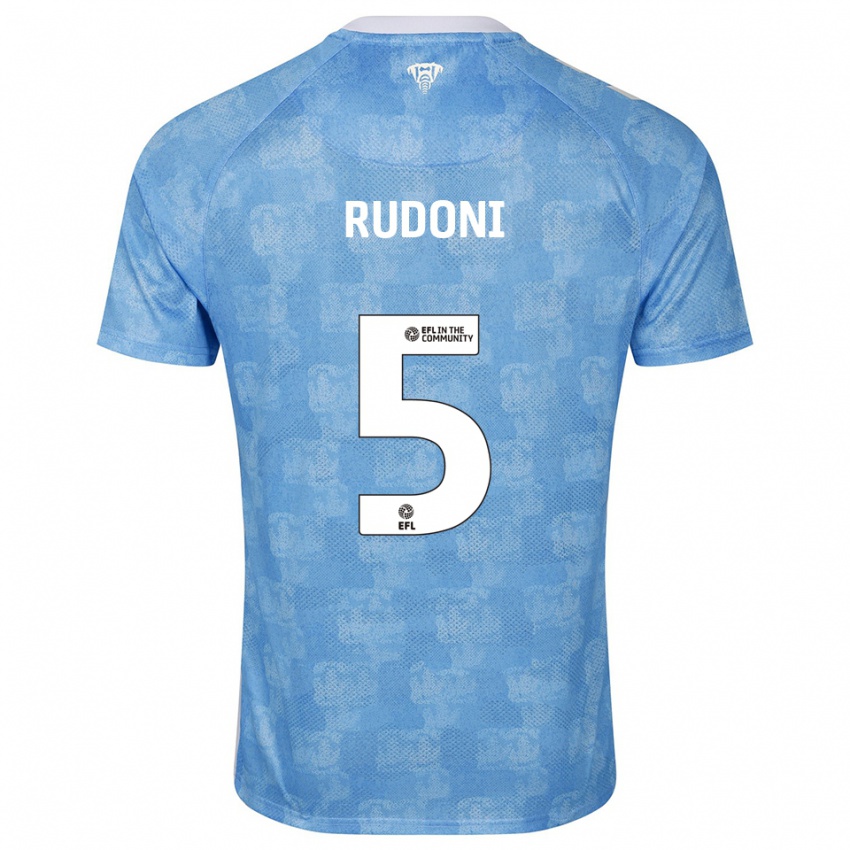 ילדים ג'ק רודוני #5 תכלת לבן ג'רזי ביתית 2025/26 חולצה קצרה