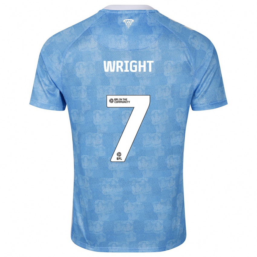 ילדים Alfie Wright #7 תכלת לבן ג'רזי ביתית 2025/26 חולצה קצרה