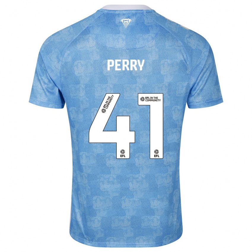 ילדים קאלום פרי #41 תכלת לבן ג'רזי ביתית 2025/26 חולצה קצרה