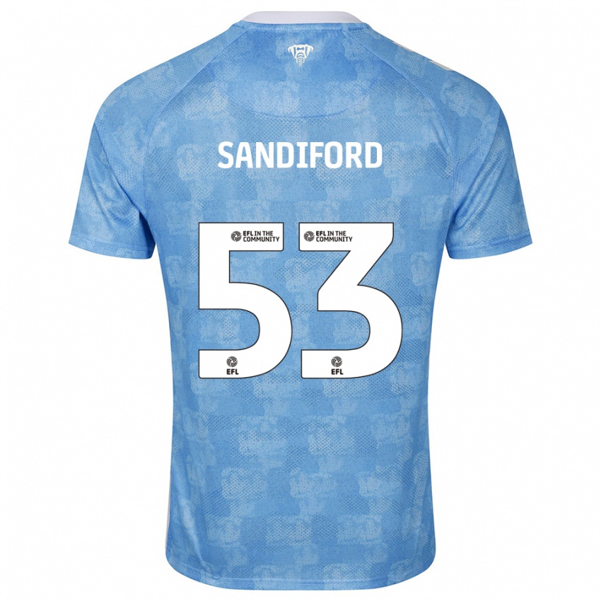 ילדים גרג סנדיפורד #53 תכלת לבן ג'רזי ביתית 2025/26 חולצה קצרה