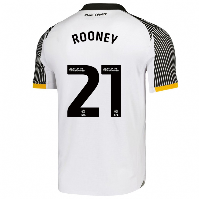 ילדים ג'ייק רוני #21 לבן שחור ג'רזי ביתית 2025/26 חולצה קצרה