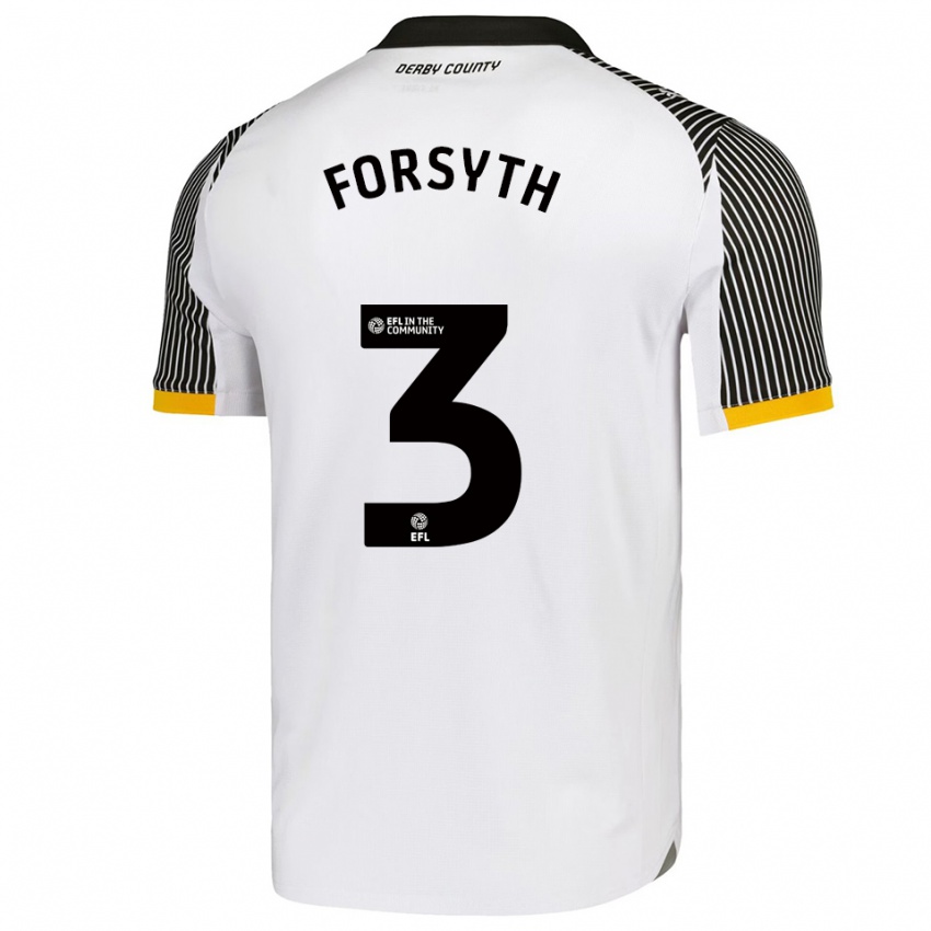 ילדים קרייג פורסיית' #3 לבן שחור ג'רזי ביתית 2025/26 חולצה קצרה