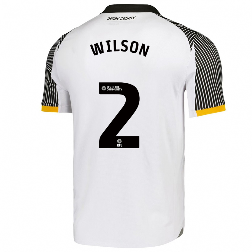 ילדים קיין וילסון #2 לבן שחור ג'רזי ביתית 2025/26 חולצה קצרה