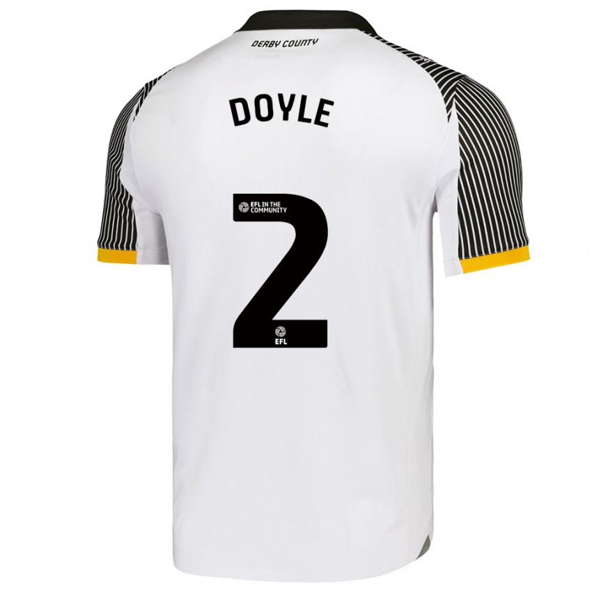 ילדים Aj Doyle #2 לבן שחור ג'רזי ביתית 2025/26 חולצה קצרה