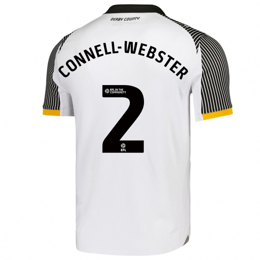 ילדים Braidy Connell-Webster #2 לבן שחור ג'רזי ביתית 2025/26 חולצה קצרה