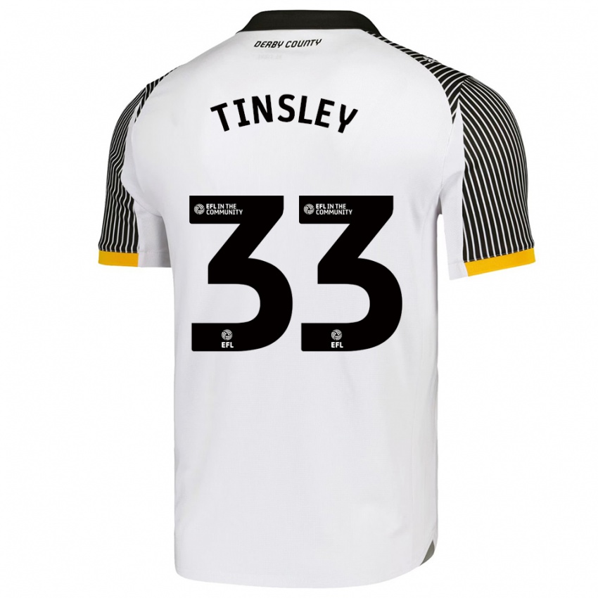 ילדים מייגן טינסלי #33 לבן שחור ג'רזי ביתית 2025/26 חולצה קצרה