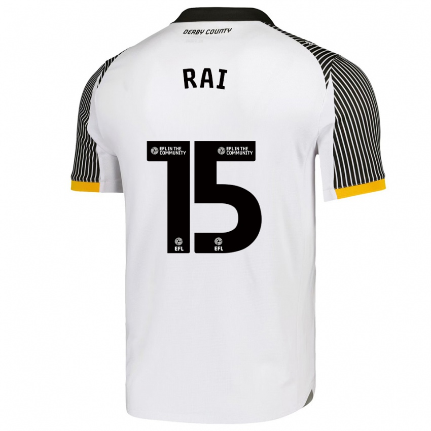 ילדים קירה ראיי #15 לבן שחור ג'רזי ביתית 2025/26 חולצה קצרה