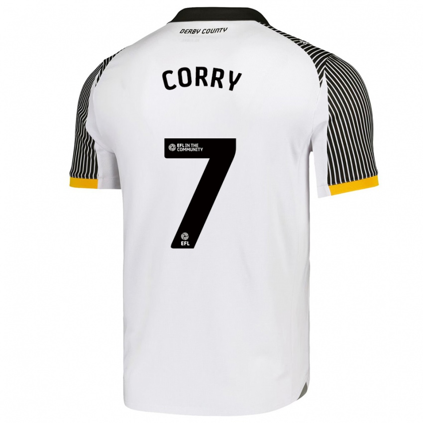 ילדים Sean Corry #7 לבן שחור ג'רזי ביתית 2025/26 חולצה קצרה