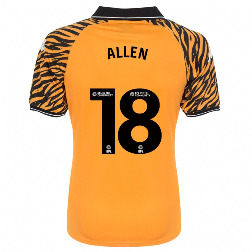 ילדים Aaliyah Allen #18 כתום שחור ג'רזי ביתית 2025/26 חולצה קצרה