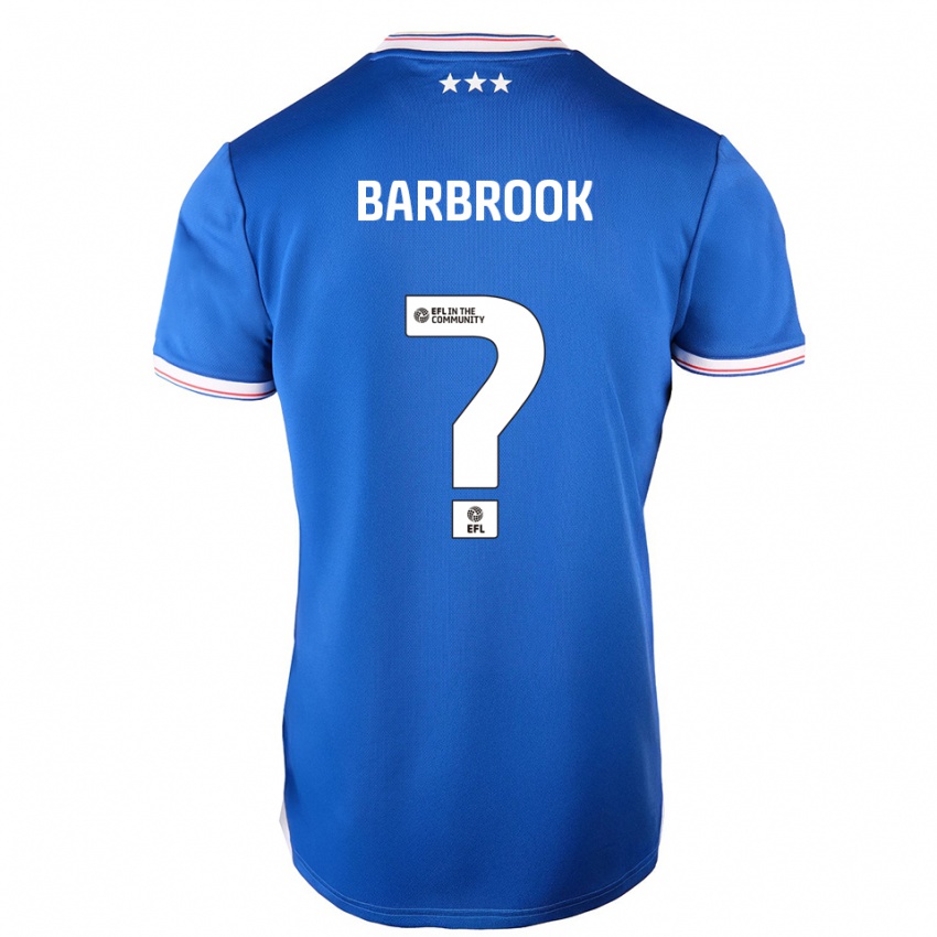 ילדים Harry Barbrook #0 כחול לבן ג'רזי ביתית 2025/26 חולצה קצרה