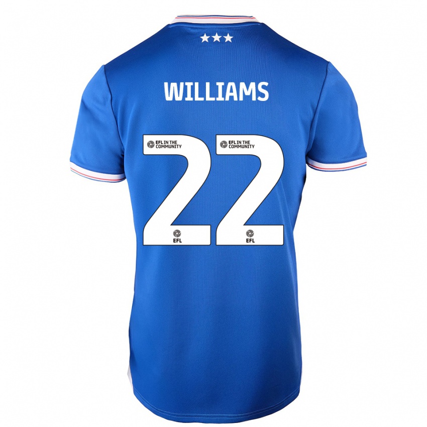 ילדים Evie Williams #22 כחול לבן ג'רזי ביתית 2025/26 חולצה קצרה