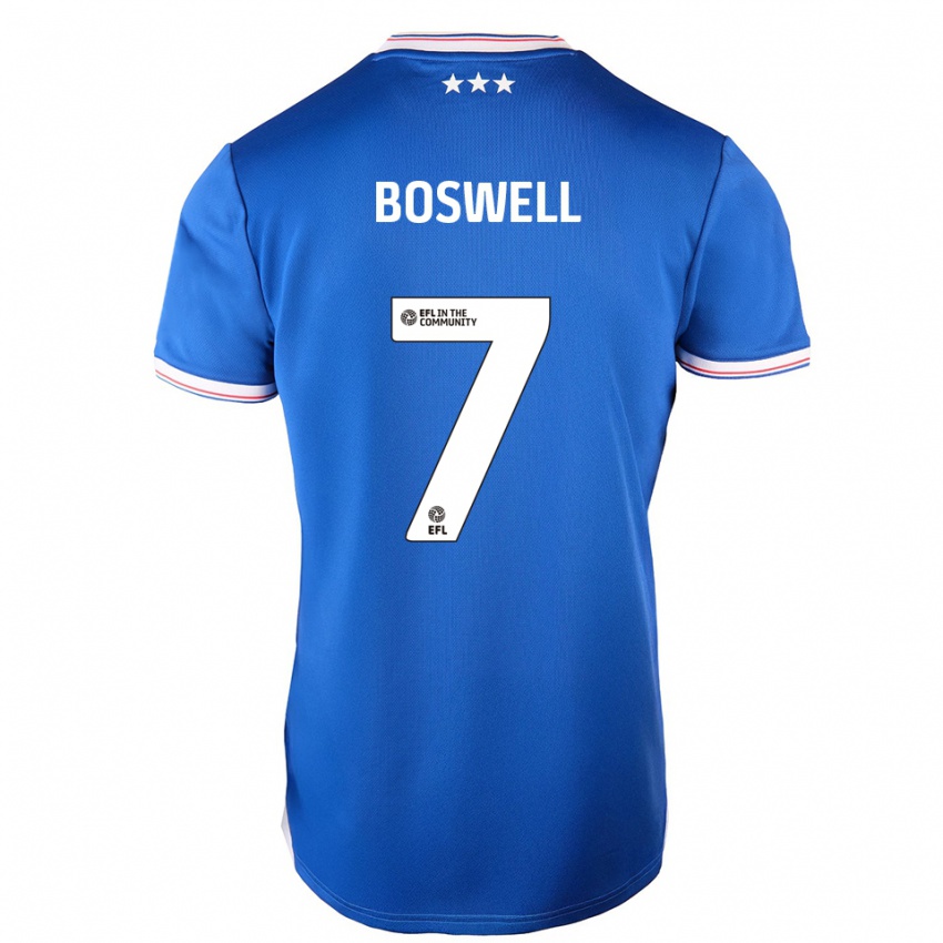 ילדים אשטון בוסוול #7 כחול לבן ג'רזי ביתית 2025/26 חולצה קצרה