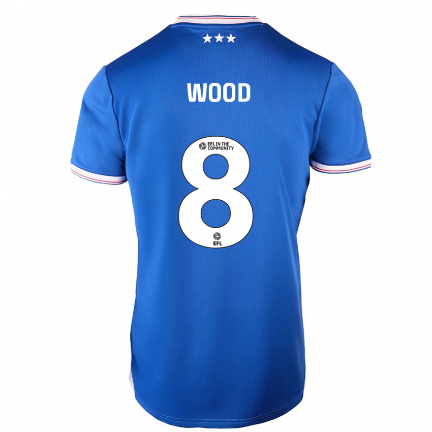 ילדים Charlie Wood #8 כחול לבן ג'רזי ביתית 2025/26 חולצה קצרה