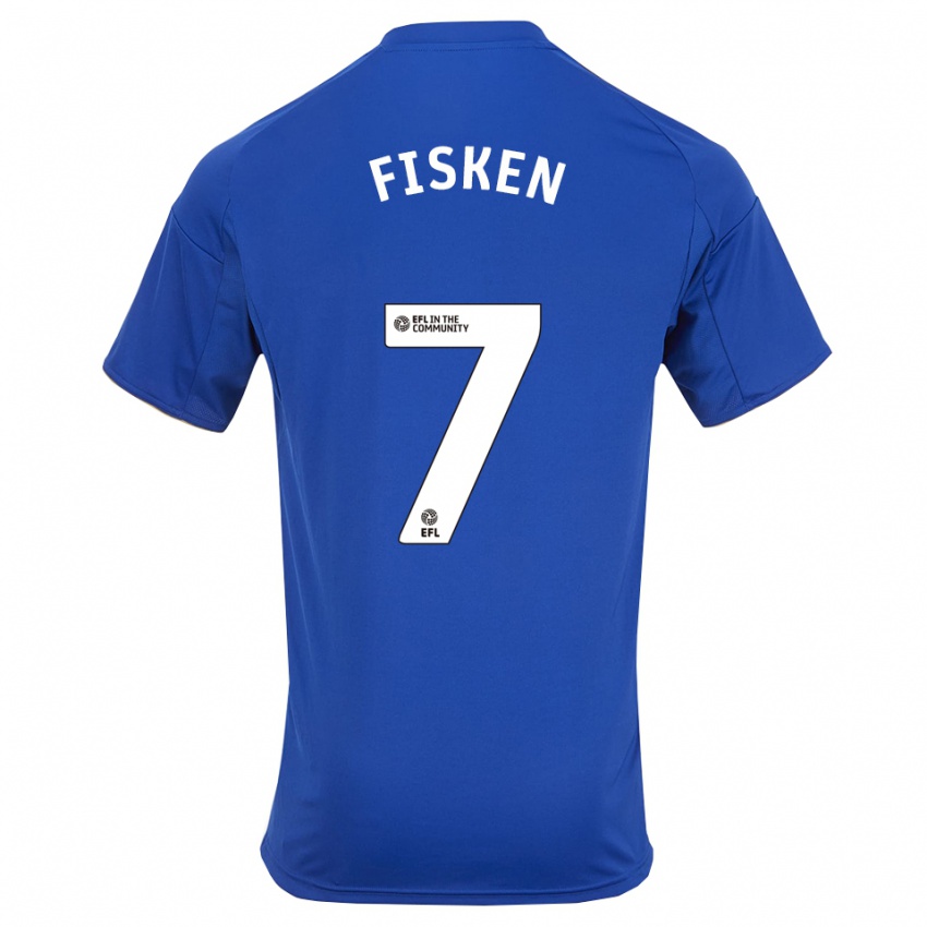 ילדים אלפי פיסקן #7 כחול זהב ג'רזי ביתית 2025/26 חולצה קצרה