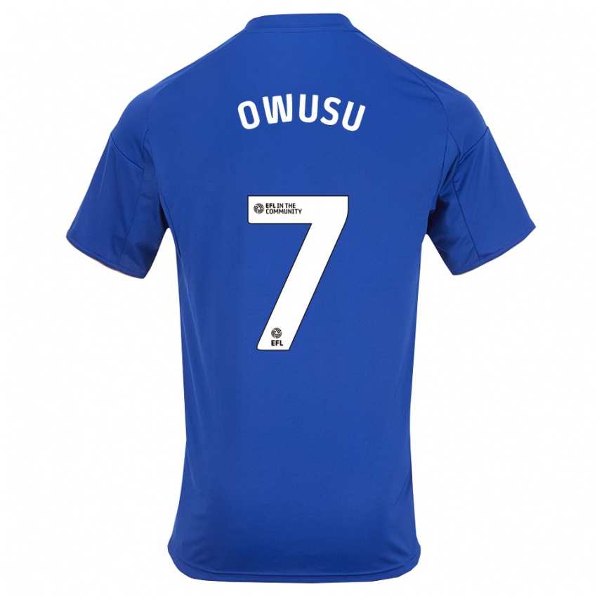 ילדים Bismark Owusu #7 כחול זהב ג'רזי ביתית 2025/26 חולצה קצרה