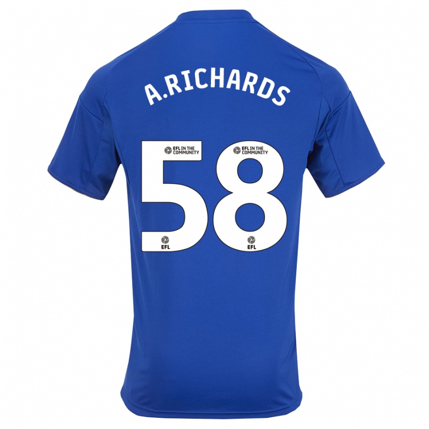 ילדים Amani Richards #58 כחול זהב ג'רזי ביתית 2025/26 חולצה קצרה