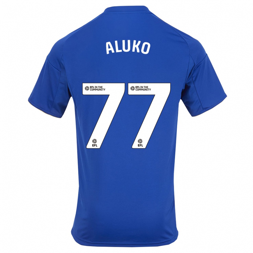 ילדים Olabade Aluko #77 כחול זהב ג'רזי ביתית 2025/26 חולצה קצרה