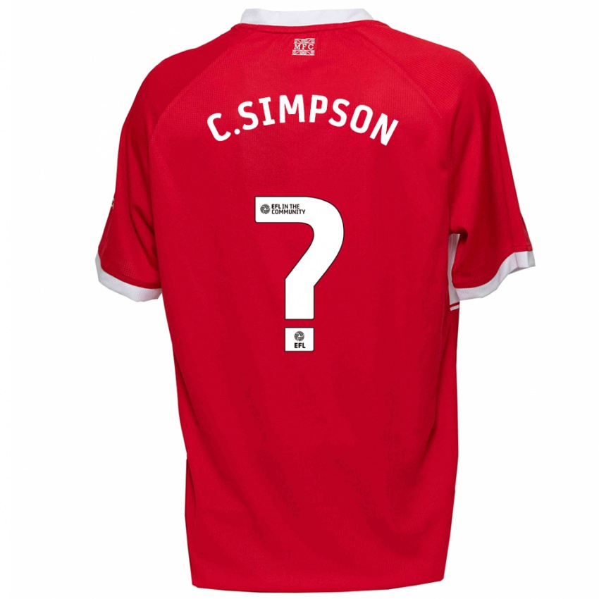 ילדים קמרון סימפסון #0 אדום לבן ג'רזי ביתית 2025/26 חולצה קצרה