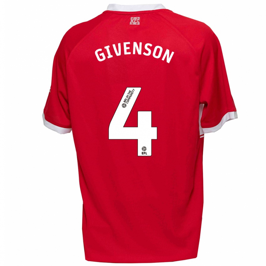 ילדים Ike Givenson #4 אדום לבן ג'רזי ביתית 2025/26 חולצה קצרה