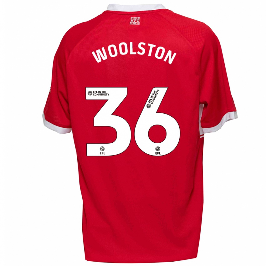 ילדים לוק ג׳יימס וולסטו #36 אדום לבן ג'רזי ביתית 2025/26 חולצה קצרה