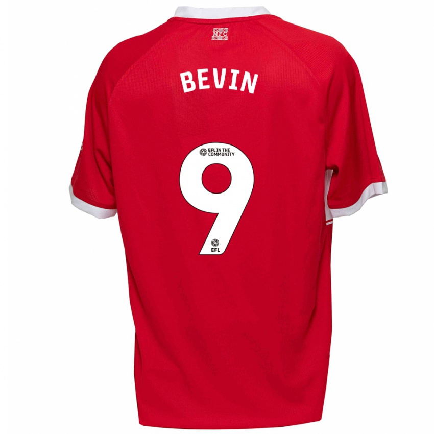 ילדים Leandro Bevin #9 אדום לבן ג'רזי ביתית 2025/26 חולצה קצרה