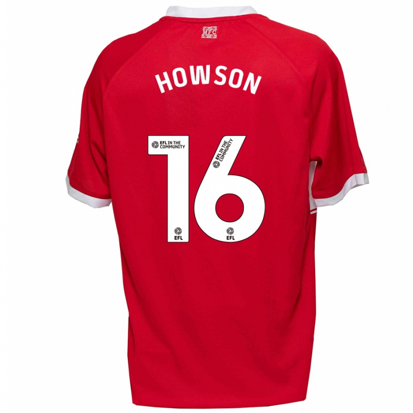 ילדים ג'וני האוסון #16 אדום לבן ג'רזי ביתית 2025/26 חולצה קצרה