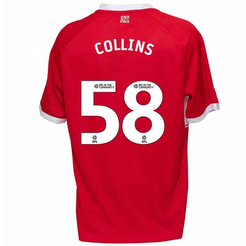 ילדים סם קולינס #58 אדום לבן ג'רזי ביתית 2025/26 חולצה קצרה