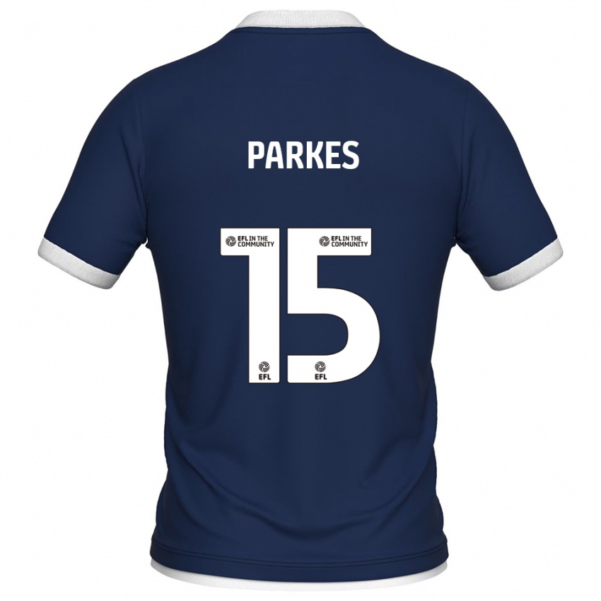 ילדים Tristan Parkes #15 כחול נייבי לבן ג'רזי ביתית 2025/26 חולצה קצרה
