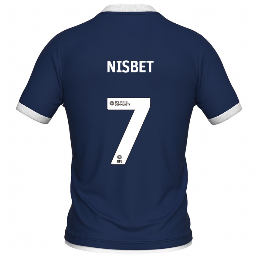 ילדים קווין ניסבט #7 כחול נייבי לבן ג'רזי ביתית 2025/26 חולצה קצרה