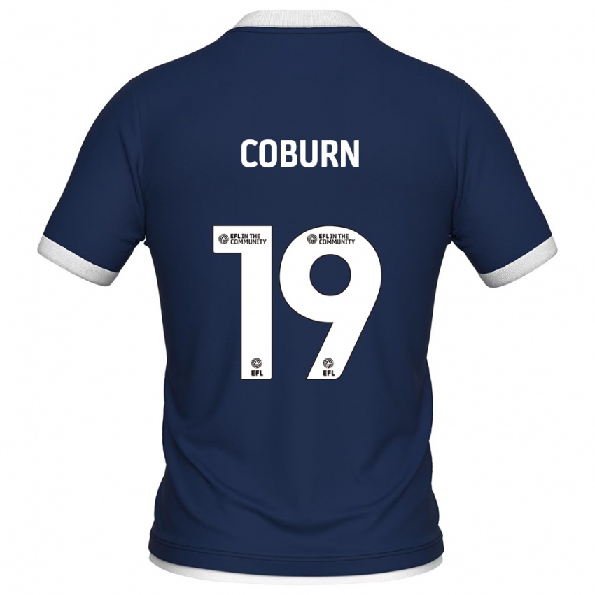 ילדים ג'וש קובורן #19 כחול נייבי לבן ג'רזי ביתית 2025/26 חולצה קצרה