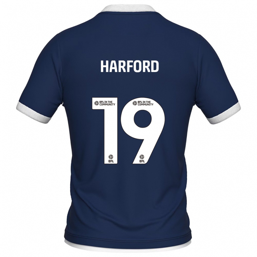 ילדים Beth Harford #19 כחול נייבי לבן ג'רזי ביתית 2025/26 חולצה קצרה