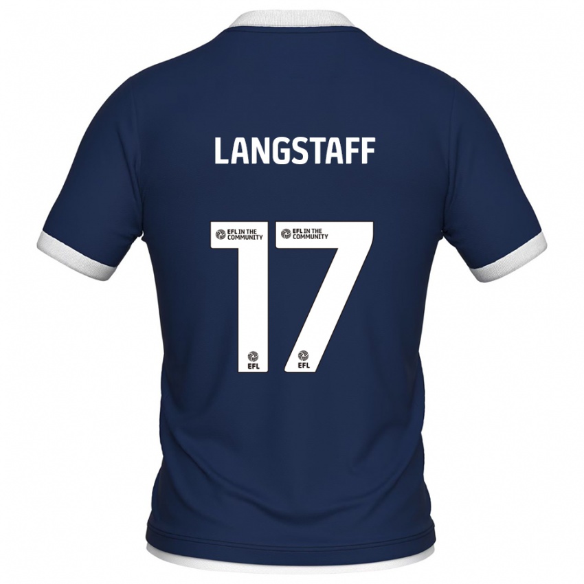 ילדים מקולי לנגסטאף #17 כחול נייבי לבן ג'רזי ביתית 2025/26 חולצה קצרה