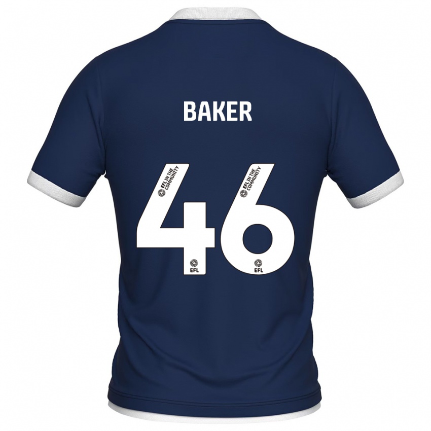 ילדים Frankie Baker #46 כחול נייבי לבן ג'רזי ביתית 2025/26 חולצה קצרה