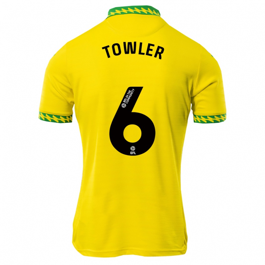 ילדים Luke Towler #6 לבן ירוק ג'רזי ביתית 2025/26 חולצה קצרה