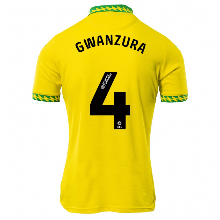 ילדים Takudzwa Gwanzura #4 לבן ירוק ג'רזי ביתית 2025/26 חולצה קצרה