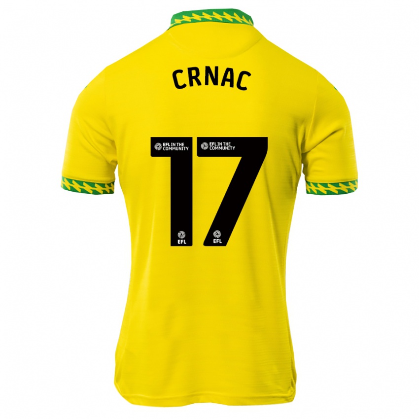 ילדים Ante Crnac #17 לבן ירוק ג'רזי ביתית 2025/26 חולצה קצרה