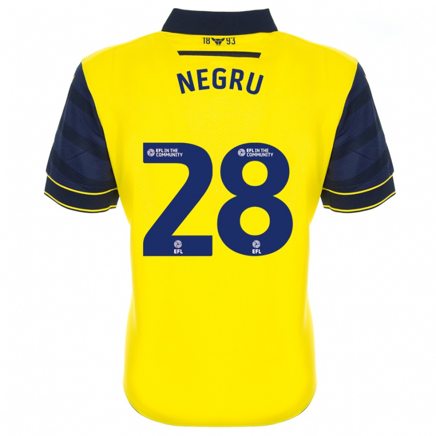 ילדים סטפן נגרו #28 צהוב כחול נייבי ג'רזי ביתית 2025/26 חולצה קצרה