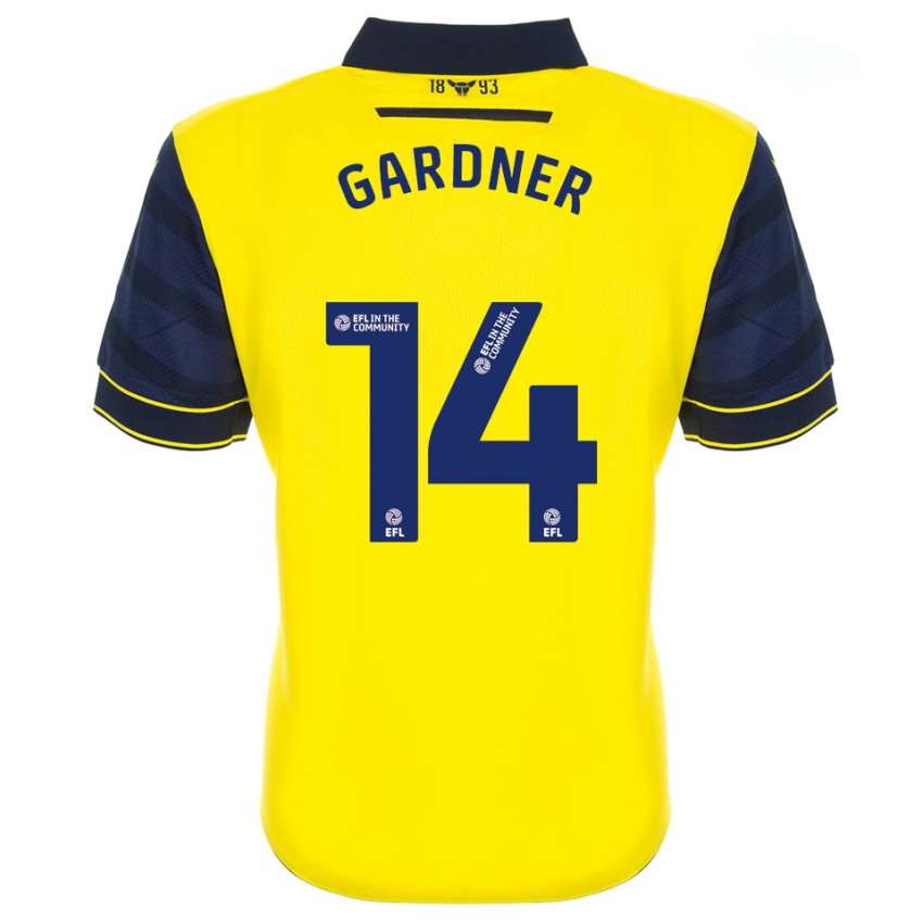 ילדים Harley Gardner #14 צהוב כחול נייבי ג'רזי ביתית 2025/26 חולצה קצרה