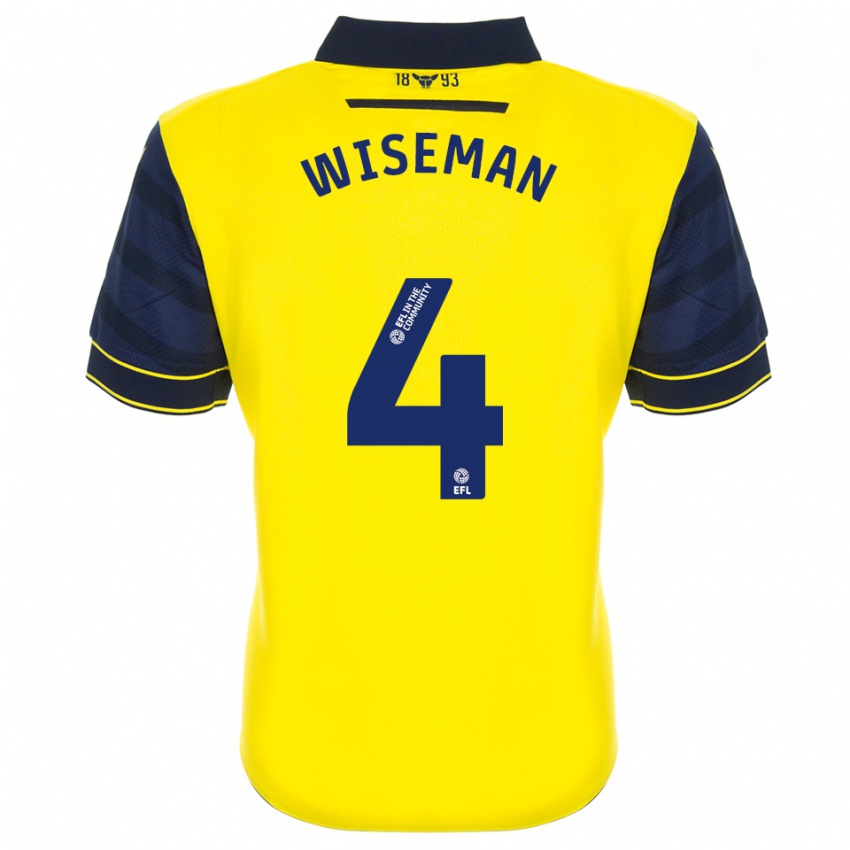 ילדים Kate Wiseman #4 צהוב כחול נייבי ג'רזי ביתית 2025/26 חולצה קצרה