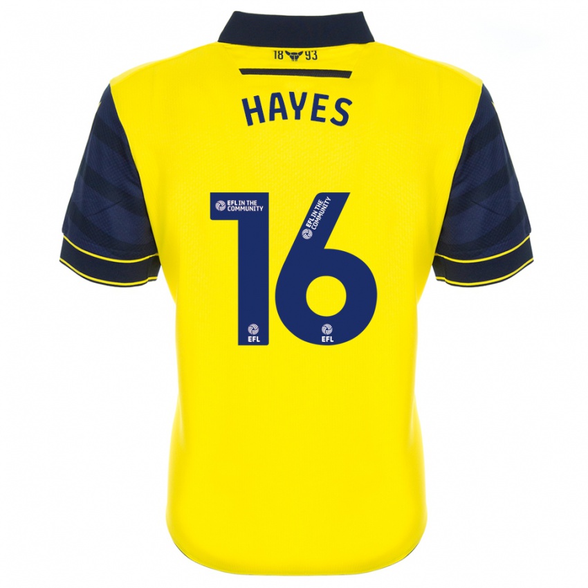 ילדים Georgia Hayes #16 צהוב כחול נייבי ג'רזי ביתית 2025/26 חולצה קצרה