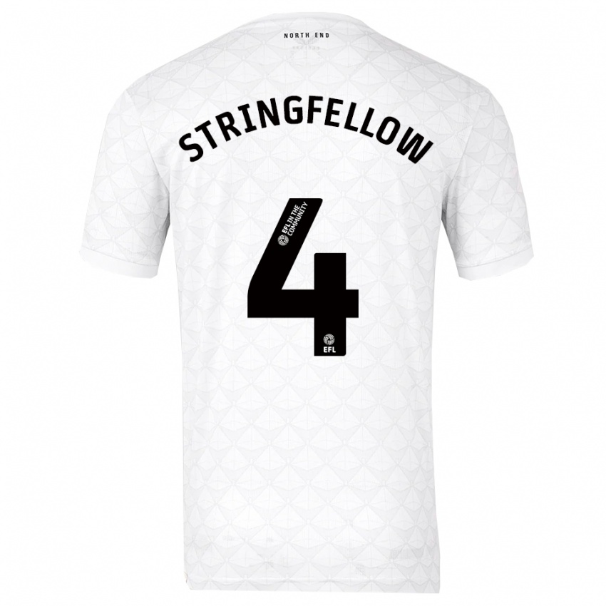 ילדים Harry Stringfellow #4 לבן אדום ג'רזי ביתית 2025/26 חולצה קצרה