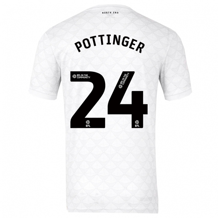 ילדים Kaya Pottinger #24 לבן אדום ג'רזי ביתית 2025/26 חולצה קצרה