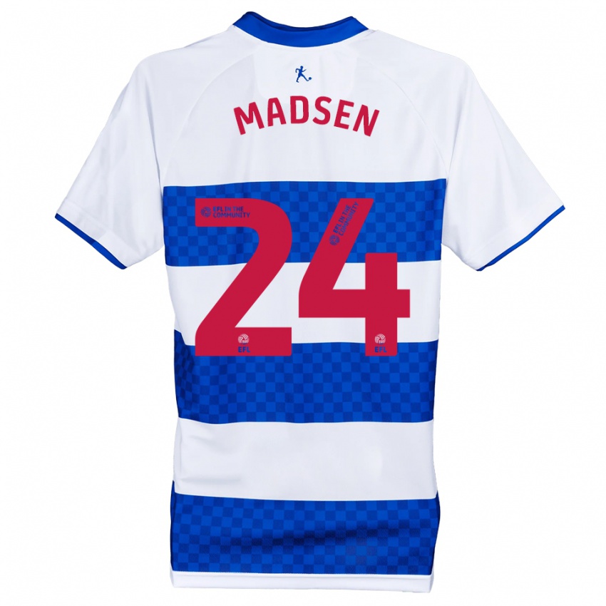 ילדים ניקולאס מדסן #24 כחול לבן ג'רזי ביתית 2025/26 חולצה קצרה