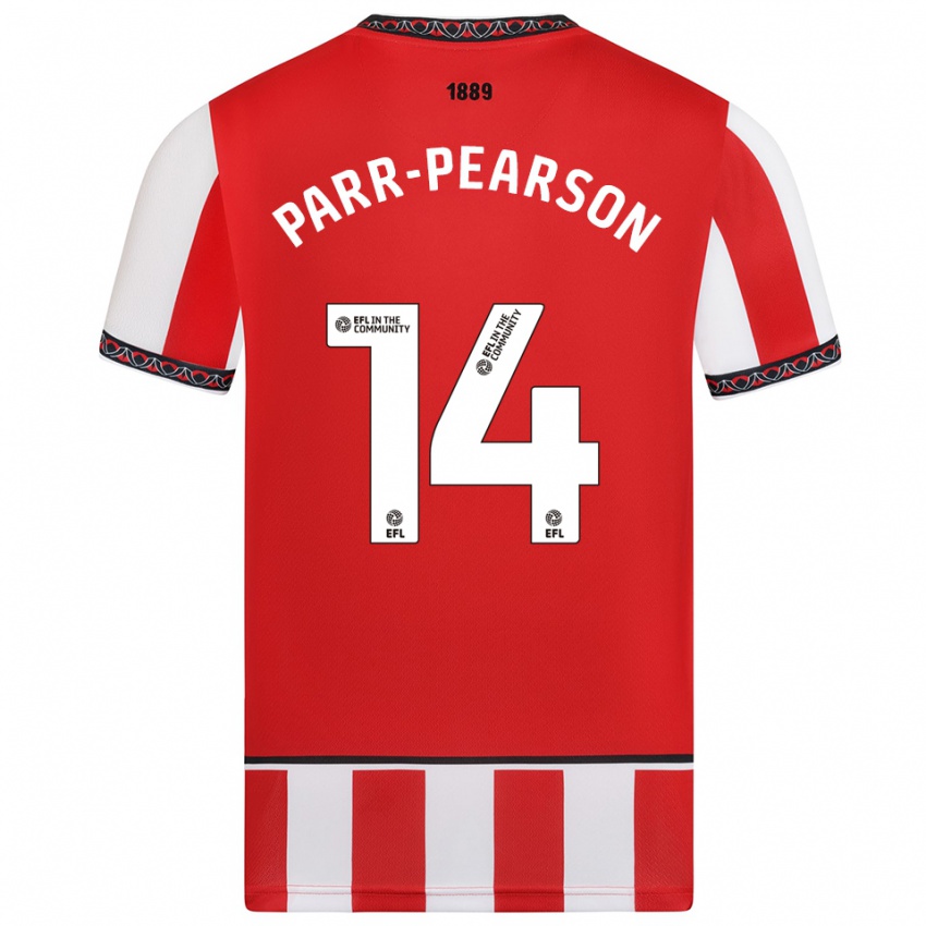 ילדים Marley Parr-Pearson #14 אדום לבן ג'רזי ביתית 2025/26 חולצה קצרה