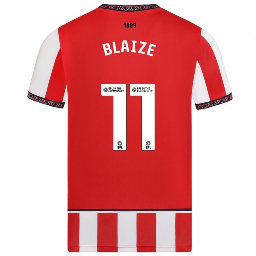 ילדים Jackson Blaize #11 אדום לבן ג'רזי ביתית 2025/26 חולצה קצרה