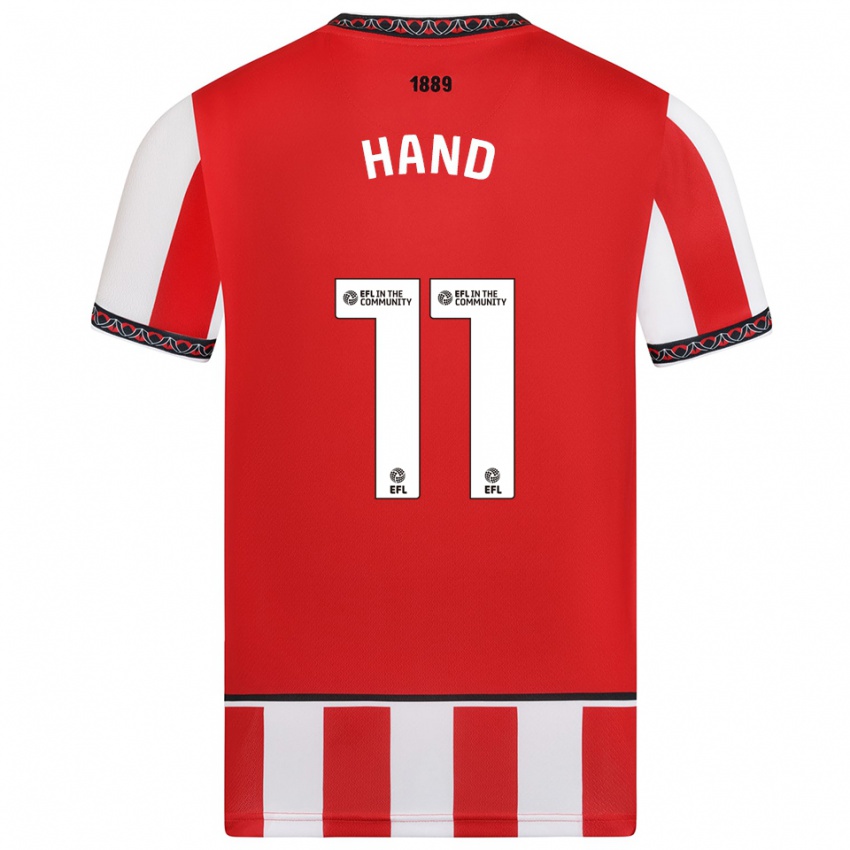 ילדים ג׳אקי הנד #11 אדום לבן ג'רזי ביתית 2025/26 חולצה קצרה