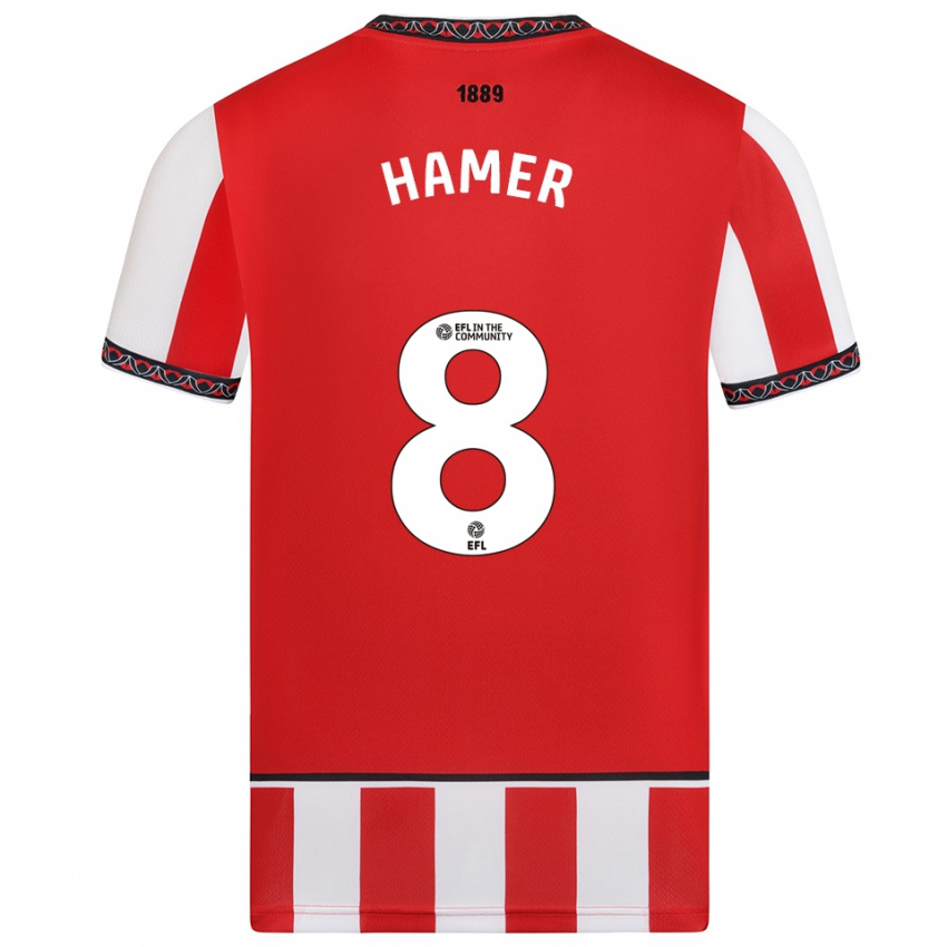 ילדים גוסטבו האמר #8 אדום לבן ג'רזי ביתית 2025/26 חולצה קצרה ילדים גוסטבו האמר #8 אדום לבן ג'רזי ביתית 2025/26 חולצה קצרה