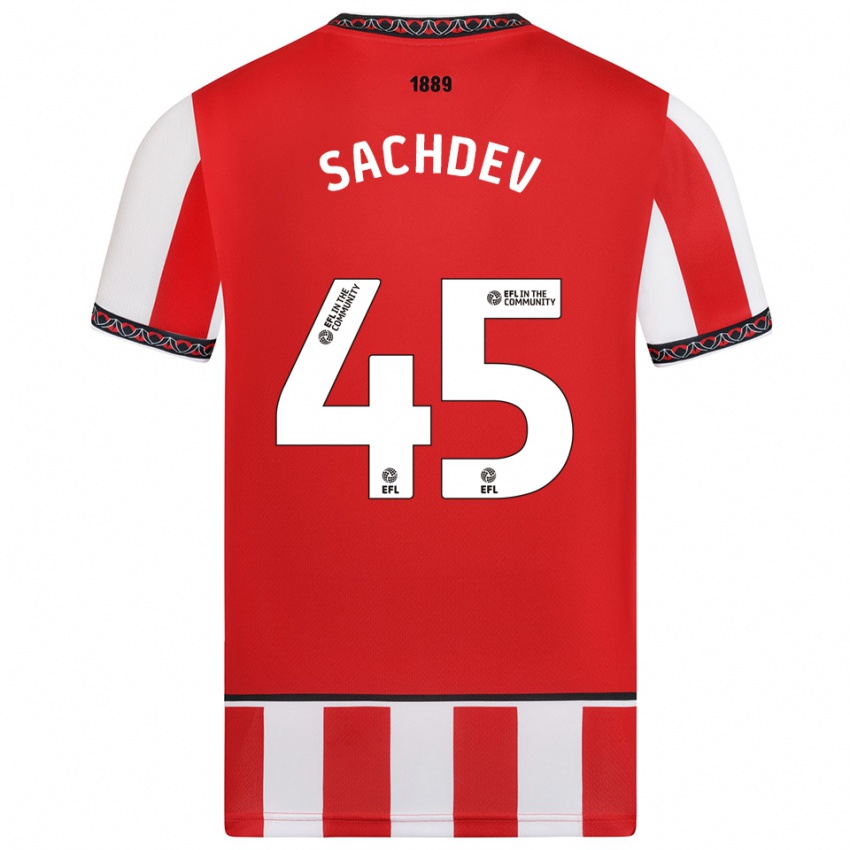 ילדים סאי סאכדיב #45 אדום לבן ג'רזי ביתית 2025/26 חולצה קצרה ילדים סאי סאכדיב #45 אדום לבן ג'רזי ביתית 2025/26 חולצה קצרה