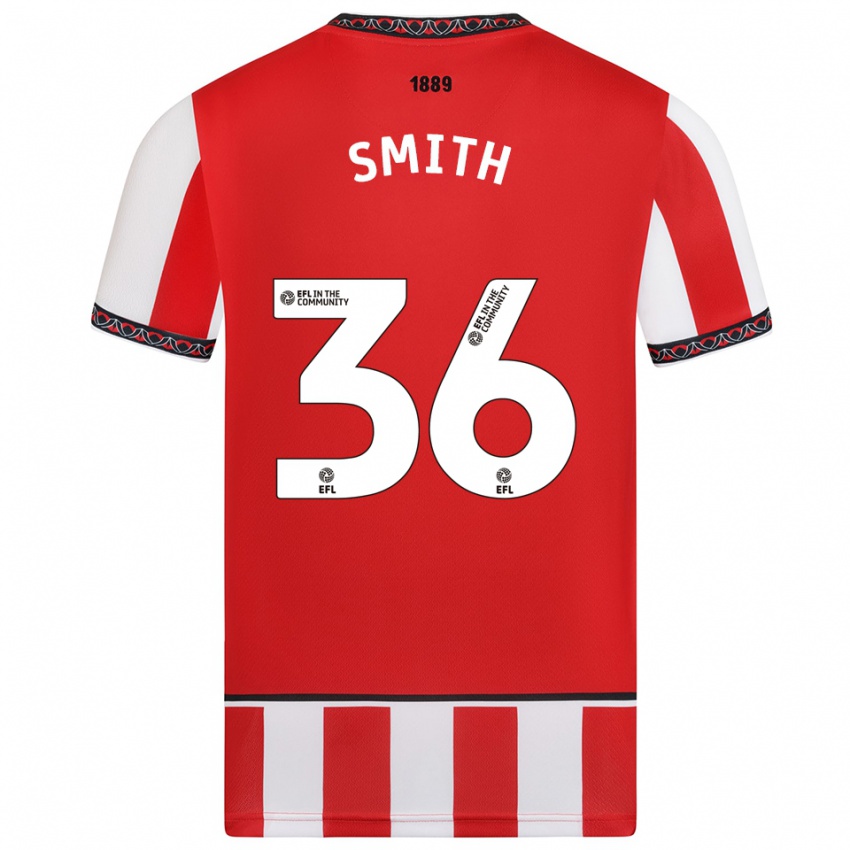 ילדים ג'ושוע סמית' #36 אדום לבן ג'רזי ביתית 2025/26 חולצה קצרה ילדים ג'ושוע סמית' #36 אדום לבן ג'רזי ביתית 2025/26 חולצה קצרה